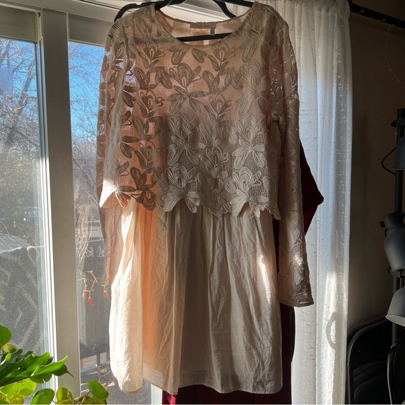 See by Chloe | Guipure lace and Cotton Mini Dress Sz 44 - Picture 7 of 7